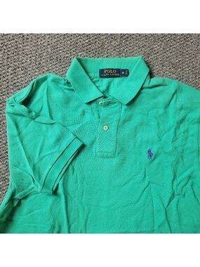 Polo Ralph Lauren Shirt Mens M Medium Pima Soft Touch Short Sleeve Green Purple